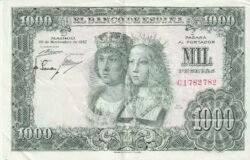 España ESP-P-149, 1.000 Ptas., Nº.- C-1782782 Reyes Católicos, Look Scand, VF/Steins reverso