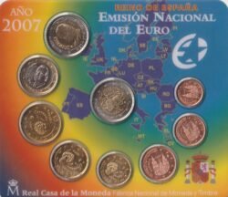 España, Set Cartera 8 monedas EUROSET ESPAÑA 2007 + 2 € Conmemorativos "Tratado de Roma"