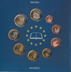 España, Set Cartera 9 monedas. FNMT EUROSET ESPAÑA, 25 Aniv. Tratado Unión Europea 1992-2017