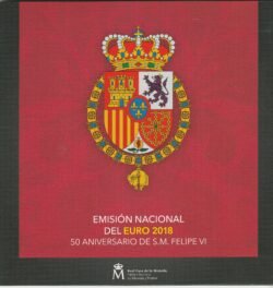 España, Set Cartera 10 monedas. FNMT EUROSET ESPAÑA, 50 Aniv.DE S.M. FELIPE VI