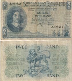 Sudafrica DSF-P-104b, 2 Rand, ND-1965, Look Scand, Very Fine