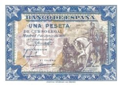 España ESP-P-121, 1 Pta., 1-Junio-1940, Nº C-7414601, UNC