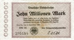 Alemania GER-PS1014(5), 10Mill Mark, 1923, Uniface, UNC