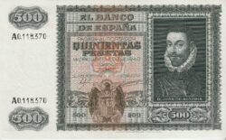 España ESP-P-119, 500 Ptas., 1940, Nº A0118370, Look Scand, XF