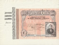 España ESP-Banco de Valls, Prueba de 100 Ptas., 1921, Marqués de Vallgornera,