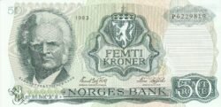 Noruega, NOR P-37d(83), 50 Kroner, 1983, aUNC