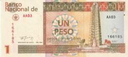 Cuba CUB-P-Fx-37, 1 Pesos Convertibles, 1994, aUNC