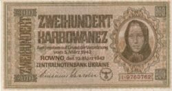 Ucrania, UKR-P-56, 200 Karbowanez, 1942, Nº I-9760762, Look Scand, XF+