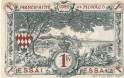 Mónaco MNC-P-5, 1 Fco., ND-1922, Look Scand, UNC