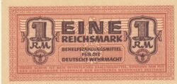 Alemania GER-P-M36, 1 Reichsmark, ND-1942, Look Scand, Uniface, UNC