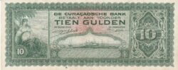 Curacao CRS-P-26a, 10 Gulden, Nº 419811, 1943, Look Scand, XF