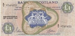 Escocia SCL-P-109b, Bank of Scotland, 1 Pound, 1969, aUNC