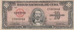 Cuba CUB-P-79b, 10 Pesos, 1960, Look Scand, Very Fine