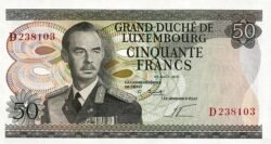 Luxemburgo LUX-P-55b, 50 Fcos., 1972, UNC