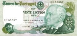 Portugal PTG-P-176a(5), 20 Escudos, 13-9-1978, UNC