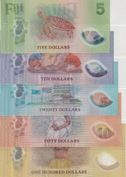 Fiji FIJ-P-W125/W129, Set 5 valores misma numeración, Polímero, UNC