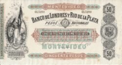 Uruguay URG-P-S238r, 50 Pesos, 1-Enero-1872, Nº 015200, Look Scand, XF+
