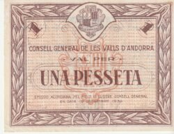 Andorra ADR-P-6, 1 Pta., 1936, Look Scand, Nº 10521, XF