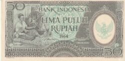 Indonesia IDN-P-96, 50 Rupiah, 1964, Look Scand, aUNC