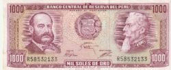 Peru PER-P-111, 1.000 Soles, 2-Octubre-1975, Nº R58532133, Look Scand, XF