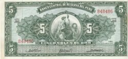Perú PER-P-83(63), 5 Soles, 20-Septiembre.1963, Look Scand, XF