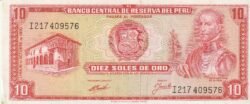 Perú PER-P-100b(70), 10 Soles, 16-Octubre1970, aUNC