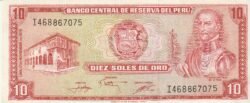 Perú PER-P-112, 10 Soles, 17-Noviembre1976, aUNC