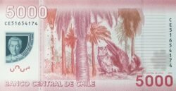 Chile CHL-P-163f(15), 5.000 Pesos, 2015, Gabriela Mistral, Polímero, UNC