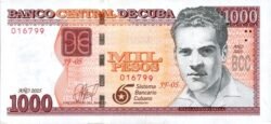 Cuba CUB-P-W134, 1.000 Pesos, 65 Years of Cuban Banking System (1960-2025), UNC