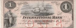 Estados Unidos USA, 1$, 18__, Portland, International Bank, Uniface, Look Scand, Estado de Maine, UNC