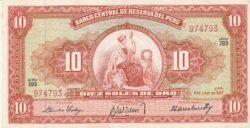 Perú PER-P-84a, 10 Soles, 1962, Nº 974793, Look Scand, Very, XF