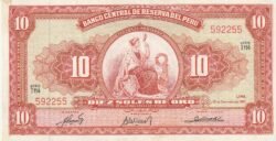 Perú PER-P-84a(63), 10 Soles, 1963, Nº 592255, Look Scand, Very FIne