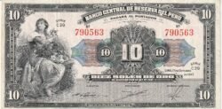Perú PER-P-67Aa, 10 Soles, 1947, Nº 790563, Look Scand, XF