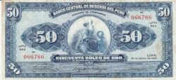 Perú PER-P-89, 50 Soles, 1965, Nº 066766, Look Scand, Very Fine++