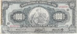 Perú PER-P-79c, 100 Soles, 1961, Nº 674656, Look Scand, Very Fine++