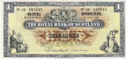 Escocia SCL-P-325b(6-66), 1 Pound, Junio-1966, Nº 183843, Look Scand, XF