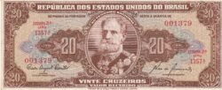 Brasil BRA-P-160d, 20 Cruceiors, ND-1961, Nº 001379, Fonseca, Look Scand, XF