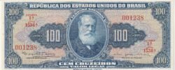 Brasil BRA-P-170c, 100 Cruceiros, ND-1964, Nº.- 001238, Look Scand, UNC