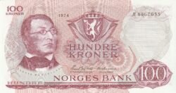 Noruega, NOR P-38g, 100 Kroner, 1974, Nº 4467055, Look Scand, UNC