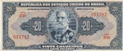 Brasil BRA-P-136a, 20 Cruceiros, ND-1943, Look Scand, XF+
