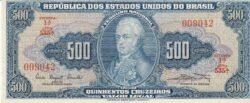 Brasil BRA-P-172a, 500 Cruceiros, ND-1961, Look Scand, XF-