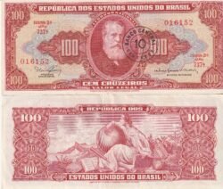 Brasil BRA-P-185a, 10 Ctvos/100 Cruceiros, ND-1964, Look Scand, XF