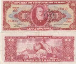 Brasil BRA-P-185a, 10 Ctvos/100 Cruceiros, ND-1964, Look Scand, VF