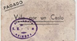 España, Billete Local de REINOSA, 1 Cesto, Look Scand, Uniface, Very Fine