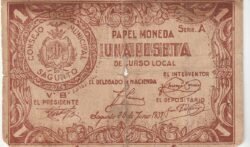 España, Billete Local de SAGUNTO, 1 Pta., 1937, Nº 004542, Look Scand, Fine