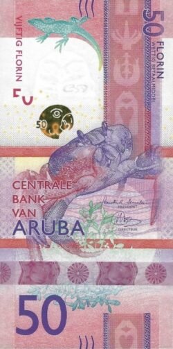 Aruba ARU-P-W23, 50 Florin, 1-Enero-2019, Cangrejo, Híbrido, UNC
