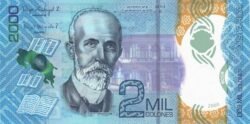 Costa Rica, CTR-P-W281(22), 2.000 Colones, M. Fdez. Acuña, 7-Sept.-2022, Serie B, Polímero, UNC