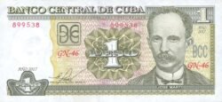 Cuba CUB-P-128h, 1 Peso, 2017, José Martí, UNC