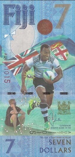 Fiji FIJ-P-W120a, 7$ Fiji Rugby 7s Gold Medal Win 2016 Summer Olympics (XXXI) in Rio de Janeiro, UNC