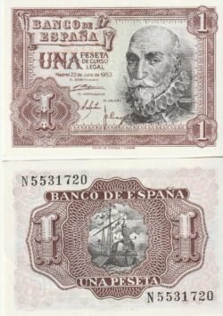 España ESP-P-144(N), 1 Ptas., 22-Julio-1953, Marqués de Santa Cruz, Serie N, UNC